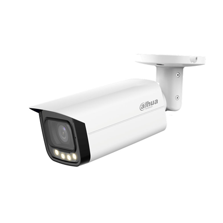 DAHUA-3052-FO | Dahua 4 in 1 Full-Color bullet camera with 60 m Smart Light for outdoor use. 1 / 2,8 ”CMOS of 2MP. 4 in 1 output (HDCVI / HDTVI / AHD / 960H) switchable by UTC DAHUA-498 knob. 2.7 ~ 13.5mm (34 ° ~ 107 °) motorized lens. 0.001 lux. Color 24h. OSD, AWB, AGC, BLC, HLC, WDR 130dB, 3D-NR, privacy masks. It incorporates a microphone. IP67. 3AXIS. 12V DC