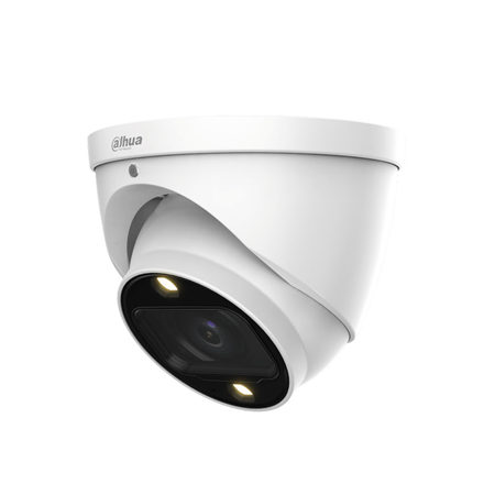 DAHUA-3053-FO | Dahua 4 in 1 Full-Color Dome with 40 m Smart Light for outdoor use. 1 / 2,8 ”CMOS of 2MP. 4 in 1 output (HDCVI / HDTVI / AHD / 960H) switchable by UTC DAHUA-498 knob. 2.7 ~ 13.5mm (34 ° ~ 107 °) motorized lens. 0.001 lux. Color 24h. OSD, AWB, AGC, BLC, HLC, WDR 130dB, 3D-NR, privacy masks. It incorporates a microphone. IP67. 3AXIS. 12V DC