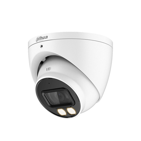 DAHUA-3056-FO | Dahua 4 in 1 Full-Color fixed dome with 40 m Smart Light for outdoor use. 1 / 2,8 ”CMOS of 2MP. 4 in 1 output (HDCVI / HDTVI / AHD / 960H) switchable by UTC DAHUA-498 knob. 2.8 mm (107 °) fixed lens. 0.001 lux. Color 24h. OSD, AWB, AGC, BLC, HLC, WDR 130dB, 3D-NR, privacy masks. It incorporates a microphone. IP67. 3AXIS. 12V DC