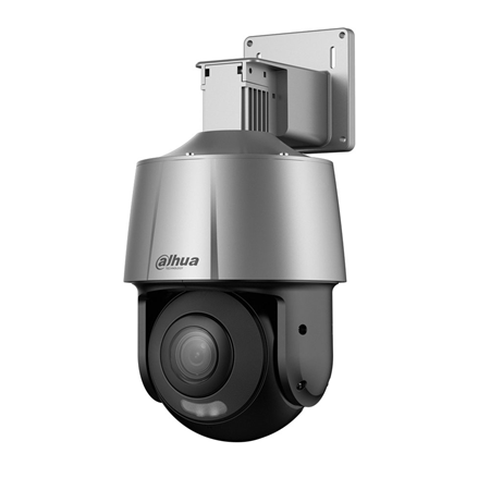 DAHUA-3082 | Domo PTZ IP Dahua WizSense. 4MP@25ips, H.265+/H.264+. 0,005/0,0005 lux, luz blanca 30m. Óptica de 4 mm. BLC, HLC, WDR 120dB, 2D/3D-DNR, ROI, Defog digital. Pan&Tilt: 355°@80°/s (H); 90°@56°/s (V); 300 presets. Protección perimetral. Audio bidireccional con micrófono y altavoz. Ranura MicroSD, RJ45, Onvif, IP66, PoE.