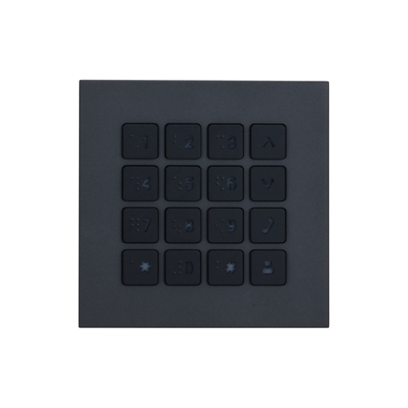 DAHUA-3104 | Módulo teclado Dahua para videoportero IP. Panel de aluminio anodizado. Sistema modular. IP65, IK07. Color negro