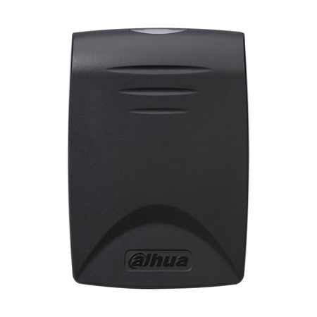 DAHUA-3165 | Dahua waterproof RFID reader. Wiegand 34 bit RS485 protocol. 125 KHz reading frequency. Watchdog function. Waterproof design with IP66 rating. LED indicators. surface installation