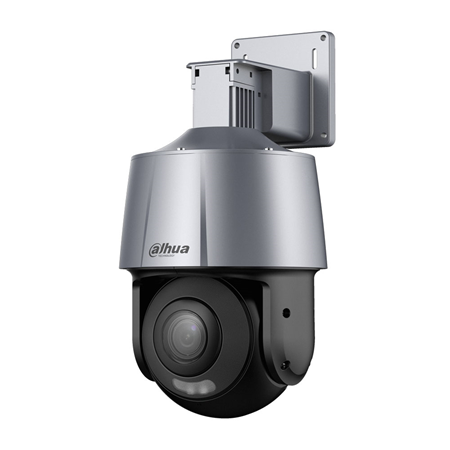 DAHUA-3197 | Domo PTZ IP Dahua. 2MP@25ips, H.265+/H.264+. ICR, 0,002/0,0002 lux, IR 30m. Óptica de 4 mm. WDR digital, 2D/3D-NR. Pan&Tilt: 355°@26°/s (H); 90°@17°/s (V); 300 presets. Inteligencia IVS. Audio bidireccional. Ranura MicroSD, RJ45, Onvif, IP66, PoE.