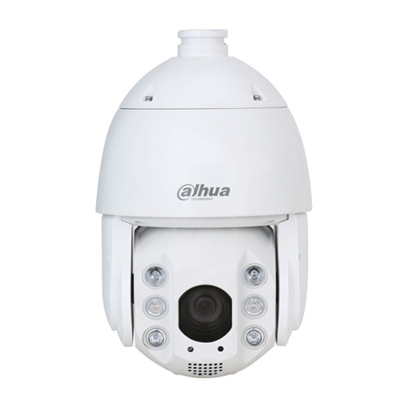 DAHUA-3217 | Dahua WizSense IP PTZ Dome. 4MP @ 50ips, H.265 + / H.264 +. 0.005 / 0.0005 lux, IR light + 150m white light. 25X optical zoom (4.8 ~ 120mm). BLC, HLC, WDR 120dB, 2D / 3D-DNR, ROI, EIS, Digital Defog. Video sensor and privacy masks. Pan & Tilt: 360 ° @ 160 ° / s (H); 90 ° @ 60 ° / s (V); 300 DH-SD and Pelco-D / P protocol presets. Perimeter protection, face detection, SMD and autotracking. 1 audio input / 1 output. 2 inputs / 1 alarm output .. MicroSD slot, RJ45, Onvif, IP66, PoE +.
