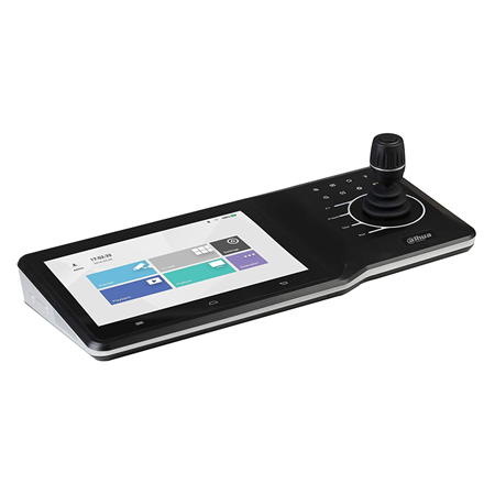 DAHUA-3224 | Joystick Dahua 4 AXIS (para funciones PTZ). Display LCD táctil de 11". Soporta H.265, H.264 y MJPEG. Control de DVR, domos PTZ, plataformas de gestión, servidores de vídeo IP. Soporta visualización 4K. 4 salidas HDMI. Audio bidireccional. 4 entradas / 4 salidas de alarma. 2 RS232, 1 RS485, 2 USB2.0 + 2 USB 3.0, 2 RJ45 Gigabit