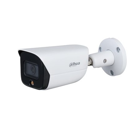 DAHUA-3276-FO | Dahua Full-Color WizSense IP Camera. 4MP@25/30ips, H.265+/H.265. 24h color, 0.003 lux, Smart Light 30m. 2.8mm fixed lens. WDR 120dB, 3D-DNR, 4 ROI. Perimeter protection with classification of people and vehicles. Microphone and 1 audio input / 1 output. 1 input / 1 alarm output. MicroSD slot, RJ45, Onvif, IP67, 3AXIS, PoE