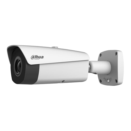 DAHUA-3280 | Dahua thermal imaging camera. CIF+ resolution (400x300). Detect people up to 382m. Detect vehicles up to 850m. Focal Length: 13mm (30.2°x22.6°). AGC, 3D-NR, 4 ROIs. 1 input / 1 audio output. 2 inputs / 2 alarm outputs. MicroSD slot, BNC port, RS485, RJ45, IP67, PoE, ePoE