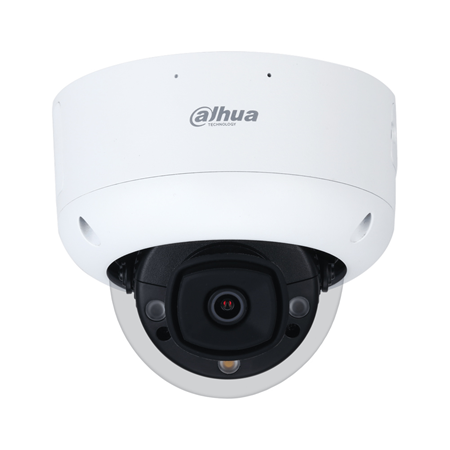 DAHUA-3292-FO | Dahua WizMind IP Dome. 5 MP a 20 ips, Smart H.265+/Smart H.264+. ICR, 0,005/0,0005 lux, Smart IR 50m. Obiettivo fisso da 2,8 mm. WDR 120dB, SSA, 3D-NR, 4 ROI. Intelligenza IVS, mappa termica, protezione perimetrale, rilevamento facciale, conteggio persone. Include microfono. 1 ingresso / 1 uscita allarme. Slot MicroSD, RJ45, Onvif, IP67, IK10, PoE