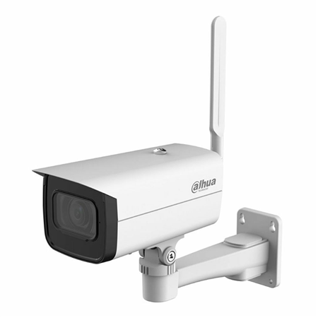 DAHUA-3294-FO | Cámara IP Dahua con 4G LTE. 2MP@30ips, AI-H.265/AI-H.264. ICR, 0,002/0,0002 lux, Smart IR 50m. Óptica 2,8 mm. WDR 120 dB, 3D-DNR. SMD 3.0 y protección perimetral. Incorpora micrófono. 1 entrada / 1 salida de audio. 2 entradas / 2 salidas de alarma. Puerto RS485, ranura MicroSD, RJ45, 4G LTE con antena incorporada, Onvif, IP67, 3AXIS