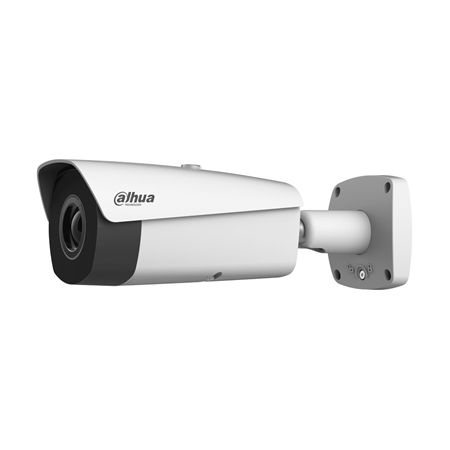 DAHUA-3296 | Dahua thermal imaging camera. CIF+ resolution (400x300). Detect people up to 382m. Detect vehicles up to 850m. Focal Length: 13mm (30.2°x22.6°). AGC, 3D-NR, 4 ROIs. 1 input / 1 audio output. 2 inputs / 2 alarm outputs. MicroSD slot, BNC port, RS485, RJ45, IP67, PoE, ePoE