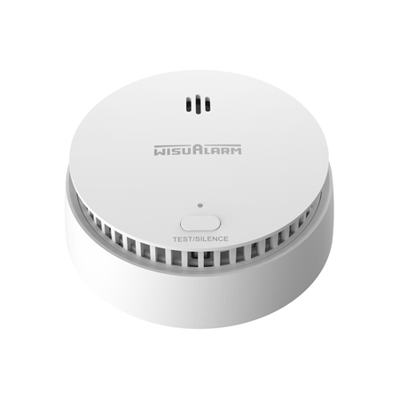 DAHUA-3307 | Rilevatore di fumo autonomo Dahua. Tecnologia del sensore a spettro diviso. Copertura di 20 ~ 40 m2. Funzioni di test e silenziamento in un unico pulsante. Suono >85 dB(A) a 3 metri. Basso consumo a riposo. Avviso di batteria scarica
