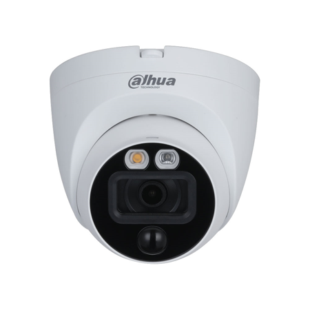 DAHUA-3310-FO | Dahua 4-in-1 dome with active deterrence. 5MP@25ips (16:9 output). 4-in-1 switchable output. ICR, 0.005 lux, Smart IR 30m. Fixed optics 2.8 mm. Digital WDR, 2D-NR. Active deterrence (warm light). Includes PIR sensor. IP67, 3AXIS, PoC