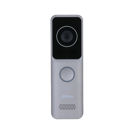 DAHUA-3333 | Estación de videoportero WiFi Dahua. 1 botón de llamada. IP65 apto para exterior. Cámara de 2 megapíxeles con iluminación IR. Desbloqueo por tarjeta, APP y monitor interior. Audio bidireccional. Capacidad de hasta 3000 tarjetas. Alarma de sabotaje. Admite PoE estándar