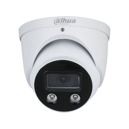 DAHUA-3405 | Domo IP Dahua WizMind. 2MP@25/30ips, Smart H.265+. ICR, 0,002/0,0002 lux, Smart Light 50m. Óptica fija de 2,8 mm. WDR 120dB, 3D-NR, 4 ROI. Inteligencia IVS, mapa de calor, proteccion perimetral, detección facial, conteo de personas. Incorpora micrófono y 1 entrada / 1 salida de audio. 1 entrada / 1 salida de alarma. Ranura MicroSD, RJ45, Onvif, IP67, PoE+, ePoE