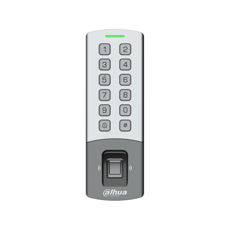 DAHUA-4792|Stand-alone access control with RFID reader, fingerprint and keypad in IP65 and IK08 metal casing.