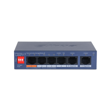 DAHUA-5029|Switch PoE gestionable en la nube Dahua de 6 puertos