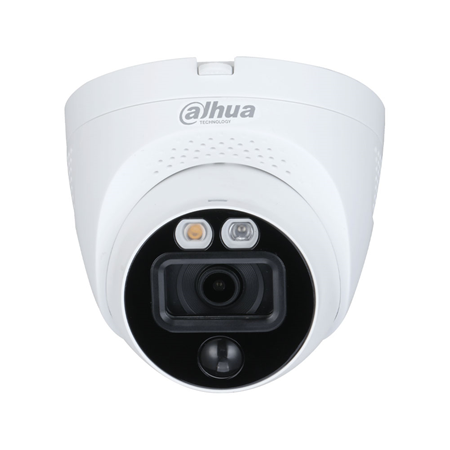 DAHUA-5198|Dôme Dahua Active Deterrence 5MP 4-en-1 avec PIR et objectif fixe de 2,8 mm