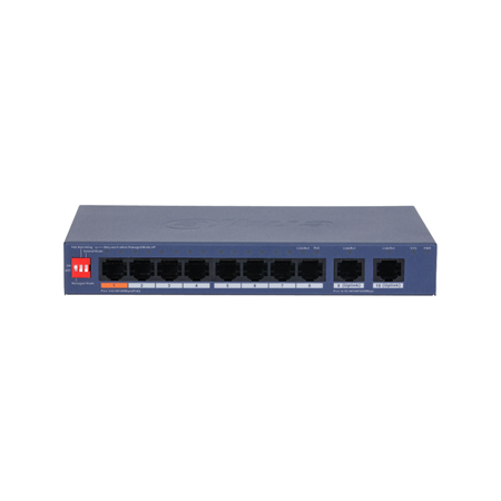 DAHUA-5535|Switch PoE gestionado Dahua de 10 puertos con 8 PoE, 2 Gigabit y gestión cloud