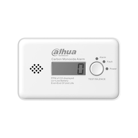 DAHUA-5557|Detector vía radio de monóxido de carbono Dahua con sensor electroquímico y pantalla LCD