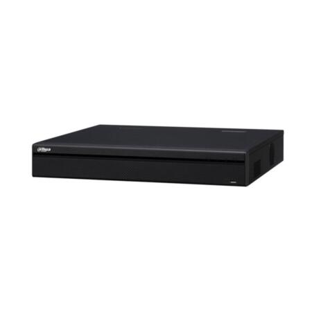 DAHUA-625-FO | NVR IP Dahua de 64 canales 4K/8MP. H.265/H.264/MJPEG/MPEG4. Audio bidireccional. Reproducción de hasta 16 canales 1080P en tiempo real. 12MP, 4K/8MP, 6MP, 5MP, 4MP, 3MP, 1080P, 720P, etc. 320 Mbps. 2 salidas HDMI (4K) y 1 VGA (1080P). 16 entradas / 6 salidas de alarma. Capacidad de 4 HDD SATA. 1 eSATA. 1 RJ45 Gigabit. 1 USB 2.0 + 2 USB 3.0, 1 RS232. 220V CA. 1,5U. 16 PoE+.