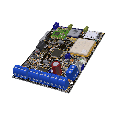 DEM-1340 | Nuvasafe alarm transmitter. 4 ways: Ethernet + GPRS/NB-IOT/LTE-CAT-M1 + LORA. Internal antennas with GPS, RS485, anti-sabotage tamper
