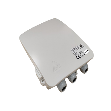DEM-1346 | Nuvasafe DP4 alarm transmitter. EN54-21 for fire panels. ETHERNET, GPRS/NB-IOT/LTE-CAT-M1 + LORA communications. Internal antennas + LED indicators, according to EN54-21 standard. IP65 housing.
