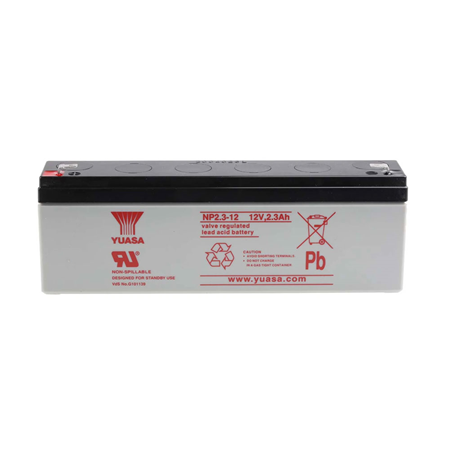 DEM-2497 | Yuasa 12V /2.3 Ah battery. General purpose battery. Calcium lead grids. Made of fiberglass without acid leaks.