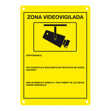 DEM-281C|Placa de CCTV homologada en catalán   
