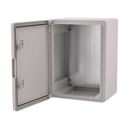 DEM-334N | Plastic box with two-point locking door. ABS plastic housing and resistant to alkalis, oils, salts, etc. Degree of protection IP65. Vandal resistant IK08