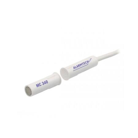 DEM-721 | Contacto magnético de empotrar ALARMTECH con 10 metros de cable blanco de 4 hilos. Plástico. IP67. EN-50131-2-6 Grado 2.