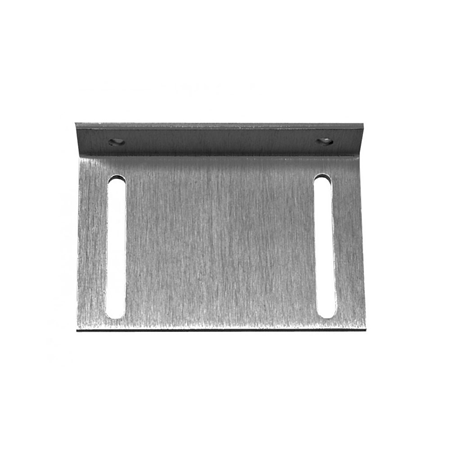 DEM-785 | Aluminum L-shaped angled Alarmtech mounting plate with holes. Suitable for most MC 200 / MC 300 / MC 400 contacts. 2mm anodised aluminium.