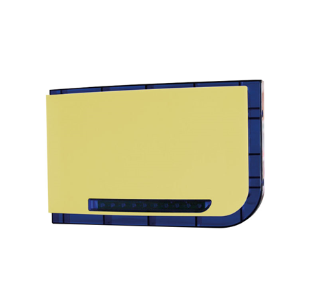 DEM-830 | Yellow outdoor siren with blue flash. Versatile solution. High quality and reliability siren. It incorporates two 115dB piezos and powerful LEDs. 2 tones of sound. Configurable LEDs. Cover and wall tamper. Polycarbonate shell with UV protection. Battery are included. 12V DC. 3rd grade