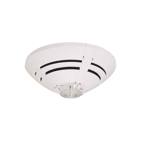 ESSER-44 | Detector IQ8 OT óptico-térmico. Provisto de microprocesador individual con funcionamiento en sistemas de inteligencia distribuida. Función de autocomprobación. Indicación de alarma. Direccionamiento por software e indicación de tipo de funcionamiento. El detector incorpora módulo aislador de cortocircuito de línea y acepta la conexión en paralelo de elemento indicador de acción. Especificación de detector EN54-7/5 A2. Requiere base de conexión ESSER-3 (805590) no incluida.
