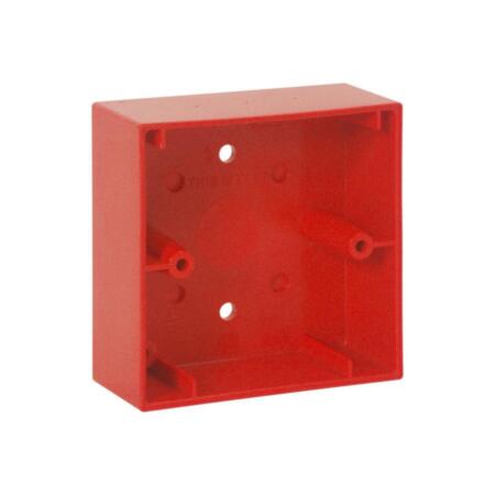 ESSER-5 | Red mounting box for Esser By Honeywell IQ8 analog pushbuttons. Compact design Surface mount. Allows visible tube entry up to 16mm or recessed tube entry