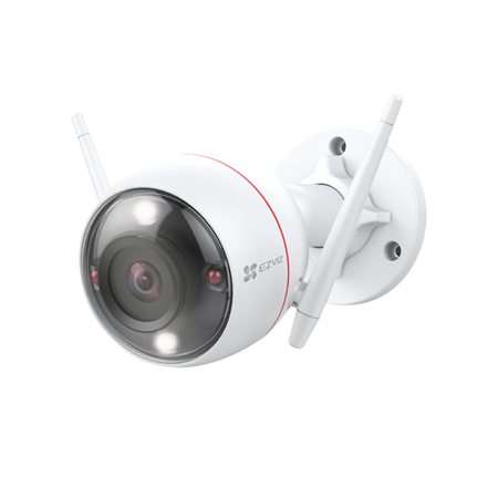 EZVIZ-23 | Cámara WiFi IP EZVIZ de 4MP para exterior. Iluminación infrarroja de 30 metros. Formato H.265, H.264. CMOS 1/2,7" de 4MP. Resolución digital de 4MP@30IPS. Óptica fija de 2,8 mm (100°). WDR digital, 3D-DNR, ajustes de imagen, videosensor. Alertas de voz personalizables. Audio bidireccional. Ranura MicroSD. Puerto de red RJ45. Protección IP67. Alimentación 12V CC