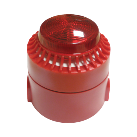 FOC-29 | Sirena de incendio para interior/exterior con baliza visual, 32 sonidos seleccionables, hasta 114 dB. Certificado EN54.