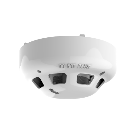 FOC-589N | Conventional Photoelectric Smoke Detector.  Removable, High Performance chamber. Single fire LED - 360° viewing
Remote Indicator output. IP42 ABS plastic. White color. EN554 part 7.