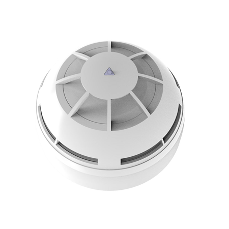 FOC-855 | Multisensor vía radio híbrido. Diseñado para usar con los módulos Ekho Translator y Expander. Comunicación vía radio bidireccional. Autooptimización de amplitud y frecuencia vía radio. Procesamiento de algoritmos internos para un rendimiento óptimo. Tamper antisabotaje. Vida útil de las pilas de hasta 10 años. Cumple con RED. Aprobado según EN54-5, 7, 25 y 29