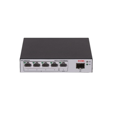 H3C-26|Switch L2 de 5 puertos Gigabit y 1 puerto SFP Gigabit