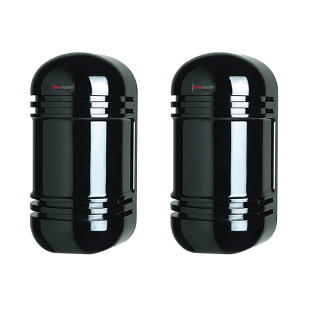 HIK-111 | Barrera HIKVISION de doble haz con frecuencia seleccionable. Alcance de 100 metros. Lente asférica de alto grado. Salida de alarma y támper antisabotaje. Aptas para exterior.