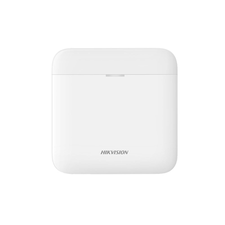 HIK-267 | Sistema de alarma Hikvision AX PRO. Tecnología inalámbrica dual Tri-X y CAM-X. Vía radio bidireccional 868MHz. Permite cubrir distancias vía radio de hasta 2000 metros. Soporta un máximo de 64 zonas, 8 teclados y lectores de tarjetas, 32 llaveros, 32 tags, 4 sirenas. Soporta hasta 32 usuarios, incluyendo 1 instalador, 1 administrador y 30 usuarios normales. 16 particiones. Conexión a través de cable de Internet (Ethernet), WIFI y tarjeta SIM 2G. Certificado EN50131 de Grado 2