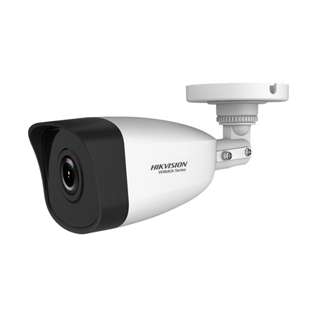 HIK-322 | Cámara bullet IP Serie HiWatch™ de HIKVISION® con Smart IR de 30m para exterior. CMOS 1/3” de 4MP. Stream dual. Formato H.265+, H.265, H.264+, H.264 y MJPEG. Resolución de hasta 4MP a 20ips. Filtro ICR. 0,01 lux F2.0. Óptica fija de 2,8 mm (98°). OSD, AWB, AGC, BLC, WDR 120dB, 3D-DNR, zonas ROI, mascaras de privacidad. Onvif. Protección IP67. 3AXIS. 12V CC. Admite PoE