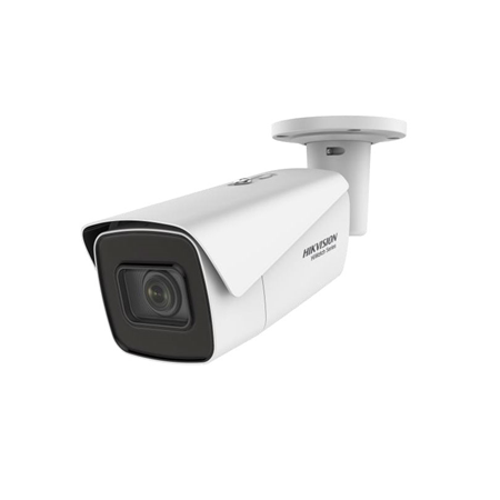 HIK-349 | Cámara IP HiWatch HIKVISION®. Smart IR 50m para exterior. 8MP a 12 ips, formato H.265/H.264. Filtro ICR, 0,01 lux. Óptica motorizada 2,8 mm~12mm. BLC, HLC, WDR 120dB, 3D-DNR, ROI. Cruce de línea/Intrusión y detección facial. Ranura MicroSD. Compatible Onvif. IP67, 3AXIS, admite PoE+