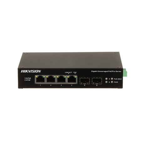 HIK-688|Switch PoE de 4 puertos + 2 SFP Gigabit