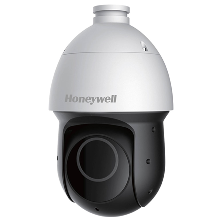 HONEYWELL-197 | Domo PTZ IP Honeywell. 2MP@50ips, H.265/H.264. 0,005 lux, IR 100m. Zoom óptico 25X (4,8~120 mm). WDR 120dB, 2D/3D-DNR. Pan&Tilt: 360°@200°/s (H); 90°@120°/s (V); 300 presets. Detección facial. 1 entrada / 1 salida de audio. 2 entradas / 1 salida de alarma. Ranura MicroSD, RJ45, Onvif, IP66, PoE+