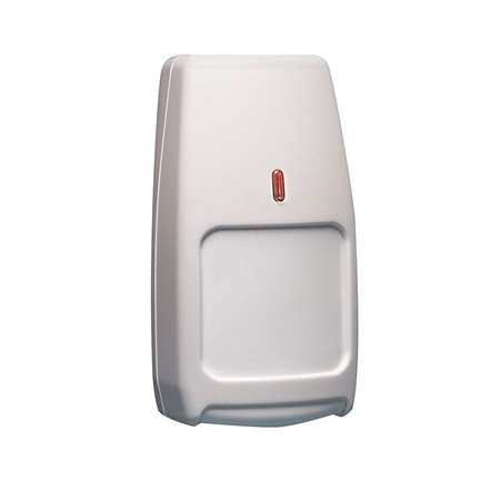 HONEYWELL-2 | Detector PIR vía radio universal de Honeywell. Comunicación vía radio (RF) bidireccional. Cobertura de 11 x 12 metros. Ángulo cero. Compatible con los sistemas Domonial, Vista y Galaxy. Contador de pulsos y sensibilidad seleccionables. Doble compensación de temperatura con adaptación automática de umbral. Modo de prueba automático 10 minutos con LED activo. Tamper : apertura y montaje a pared. Cámara trasera sellada. Carcasa biselada Alimentado por 1 pila LI03V (suministrada). Duración de la batería de hasta 5 años. Certificado EN50131-2-2:2008 Grado 2. Clase Ambiental II