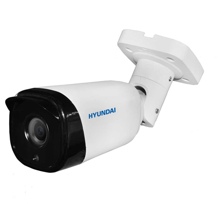 HYU-300N | HYUNDAI IP bullet camera with Smart IR 40 m for outdoor use. H.264 format. 1/2.9" Sony® 2 megapixel CMOS. Resolution up to 2MP @30 fps. Dual Stream. 2.7 ~ 12 mm motorised optics with autofocus. ICR filter. Digital WDR, 3D-DNR. 1 audio input / 1 audio output. Onvif. IP67. 12V DC. PoE support. Reset button