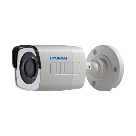 HYU-387 | Cámara bullet HD-TVI serie PRO con iluminación Smart IR de 20 m para exterior. CMOS de 2MP. Salida de vídeo HD-TVI. Óptica fija de 2,8 mm (103°). Filtro ICR. ATW, AGC, DNR. IP66. Soporte 3AXIS. 12V CC. Compatible PoC.