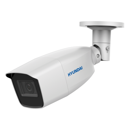 HYU-517 | Cámara bullet 4 en 1 serie PRO con iluminación Smart IR de 40 m para exterior. CMOS de 2MP. Salida 4 en 1 (HDCVI / HDTVI / AHD / 960H). Óptica varifocal de 2,8 ~ 12 mm (102,25°~32°). Filtro ICR. OSD, ATW/MWB, AGC, BLC, WDR digital. IP66. Soporte 3AXIS. 12V CC.