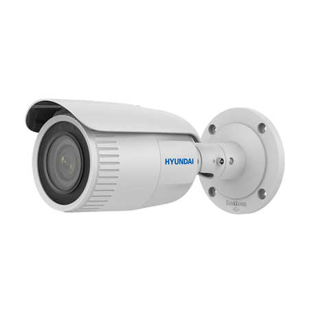 HYU-618N | Cámara bullet IP HYUNDAI Next Gen con Smart IR de 50m para exterior. CMOS 1/2,7” de 5MP. Stream dual. Formatos de compresión H.265+, H.265, H.264+, H.264 y MJPEG. Resolución de hasta 5MP a 20ips. Filtro ICR. 0,005 lux F1.6. Óptica motorizada de 2,8~12 mm (97°~30°). OSD, AWB, AGC, BLC, WDR 120dB, 3D-DNR, ROI, videosensor y mascaras de privacidad. Ranura MicroSD. Onvif, ISAPI. IP67. 3AXIS. 12V CC. Admite PoE